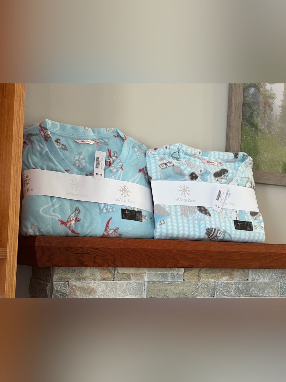 La Vie En Rose Fleece Pajama Sets x2